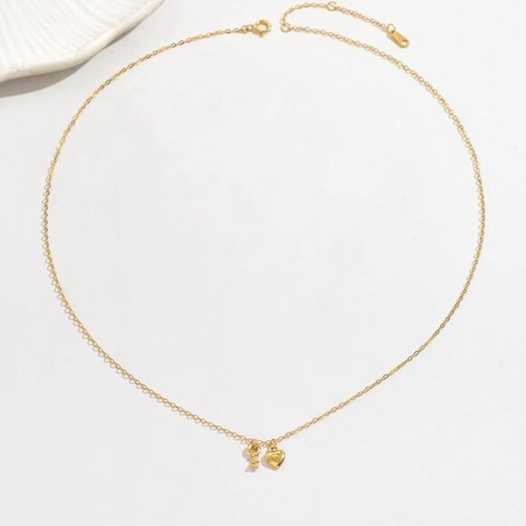 Heart Lock & Key Necklace 925 Sterling Silver Gold Plated Choker NWT - Picture 2 of 6